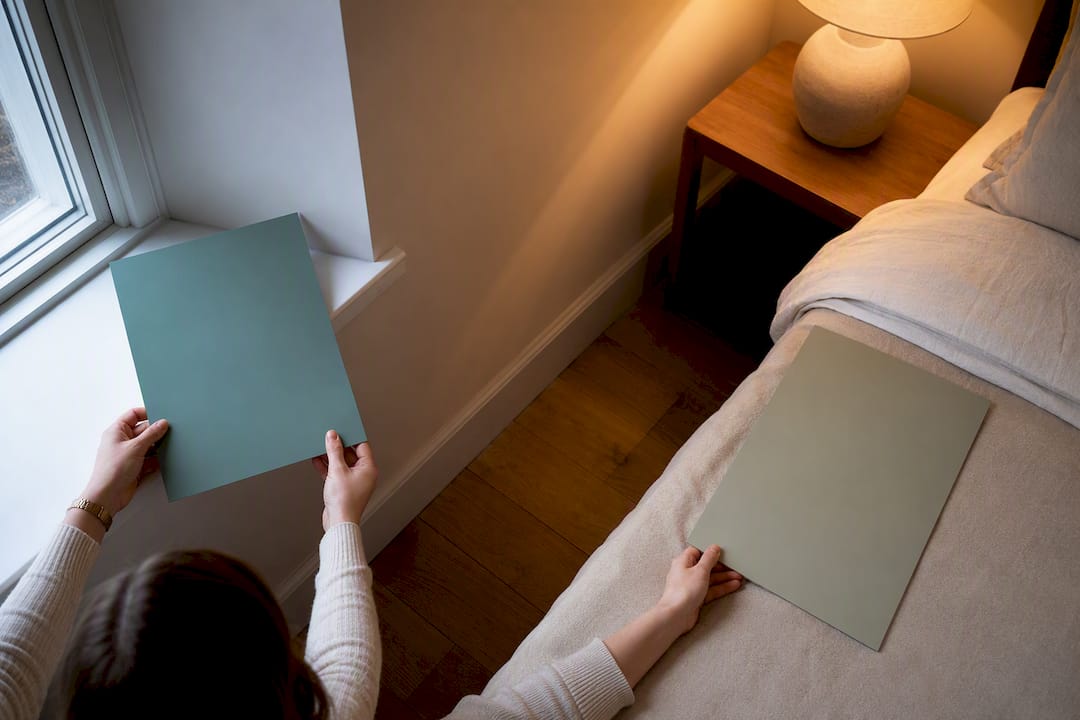 Paint boards tested in changing bedroom light