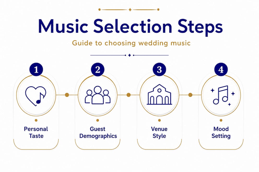 Infographic of steps to choose wedding music