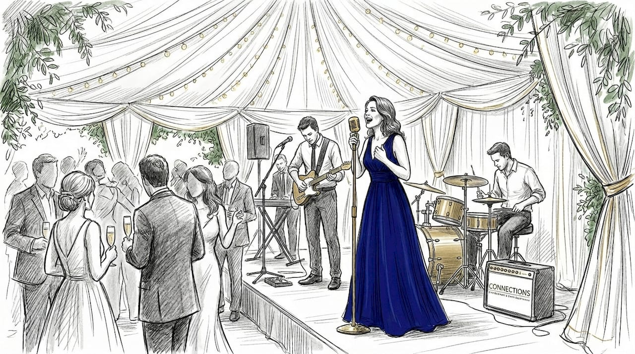 Wedding band performing during reception
