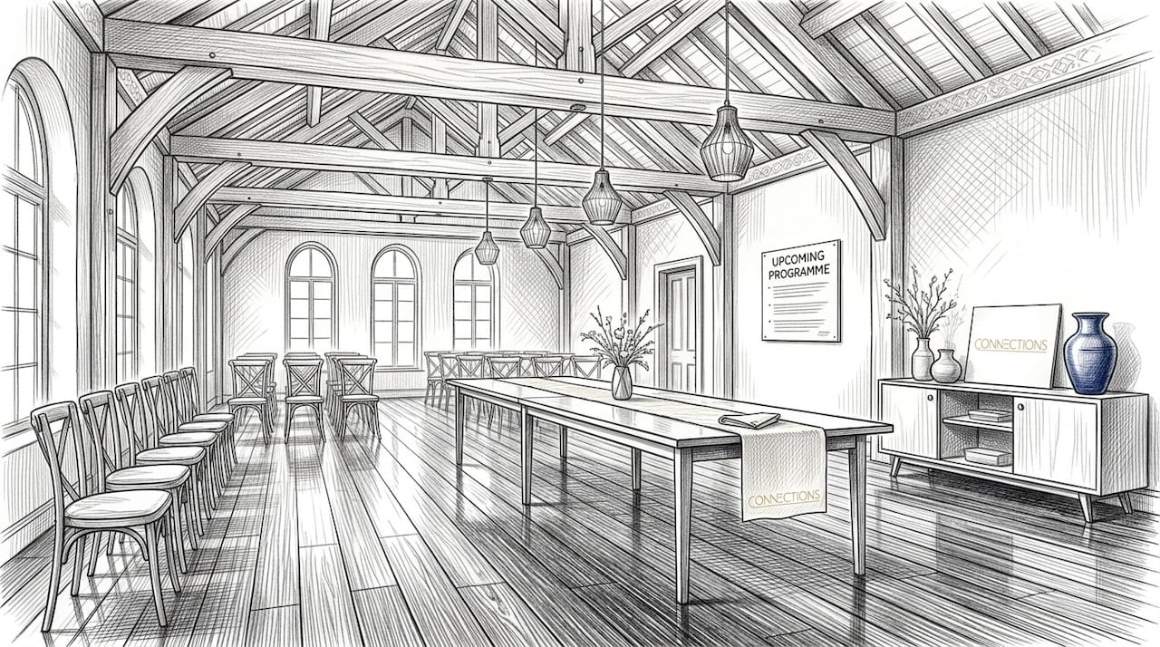 Empty dry hire event venue interior