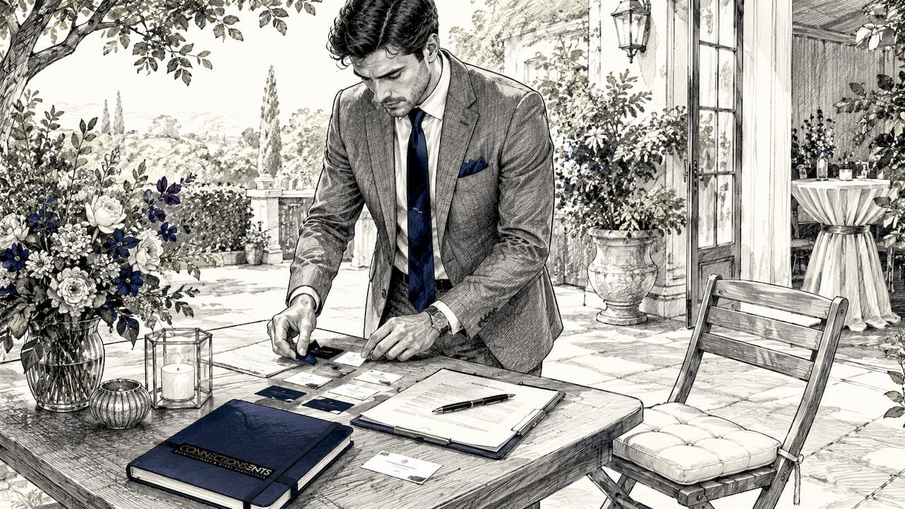 Planner organizing event supplier documents