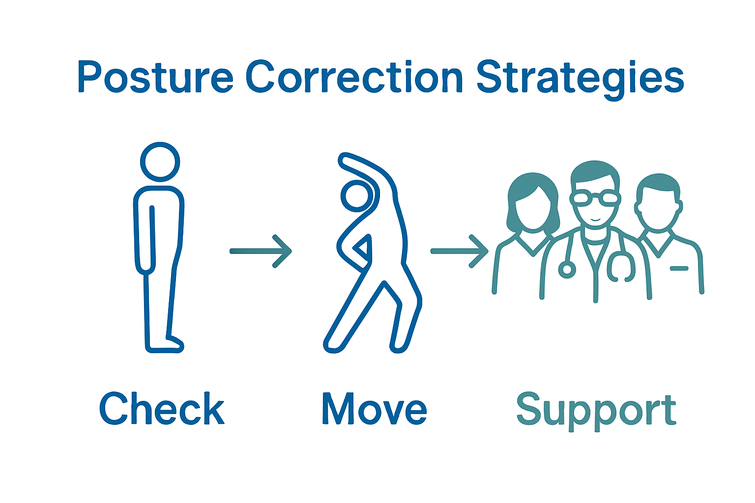 Infographic showing posture correction process