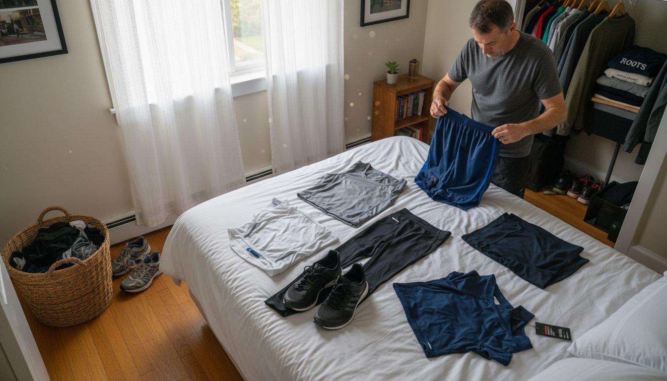 Man selecting clothing for physiotherapy session
