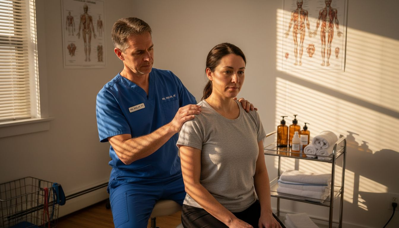 Physiotherapist performing manual therapy session