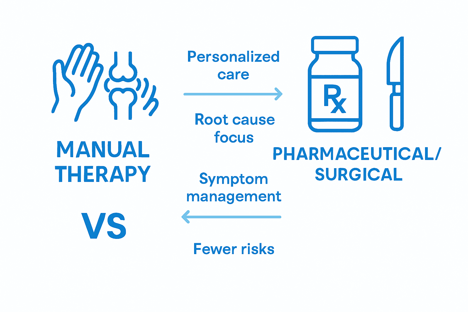 Manual therapy compared to surgical treatments infographic