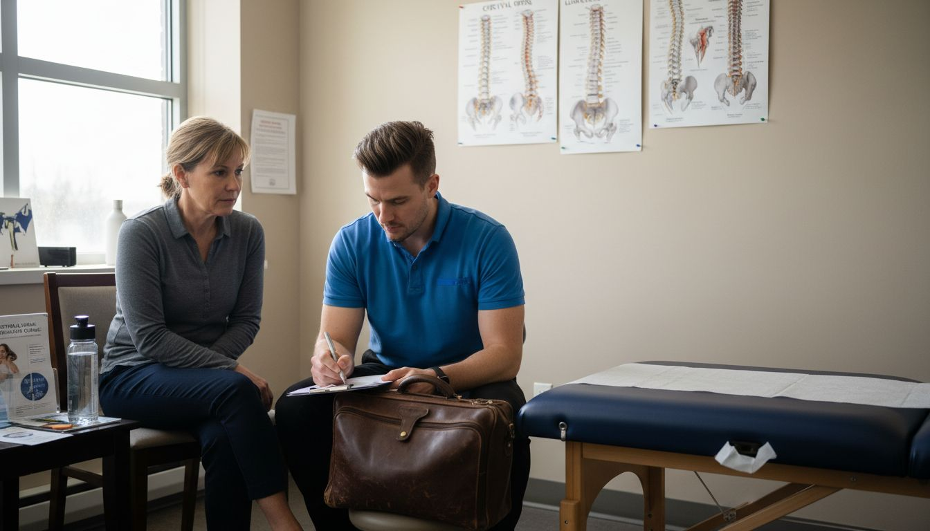 Chiropractor consults with patient in Ottawa clinic