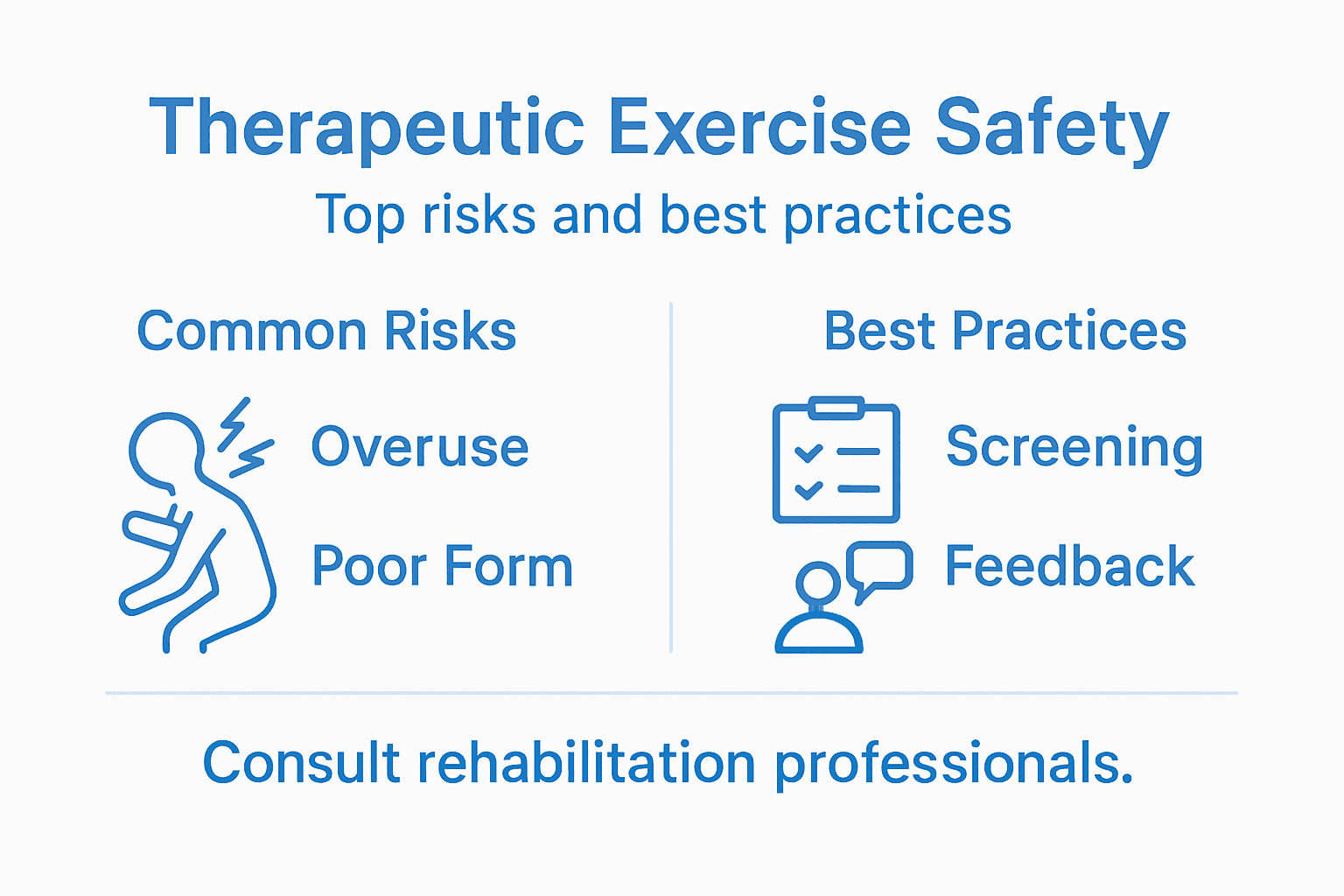 Infographic: therapeutic exercise safety and risks