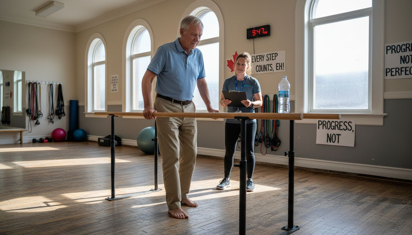Patient walking with therapist in Ottawa rehab clinic
