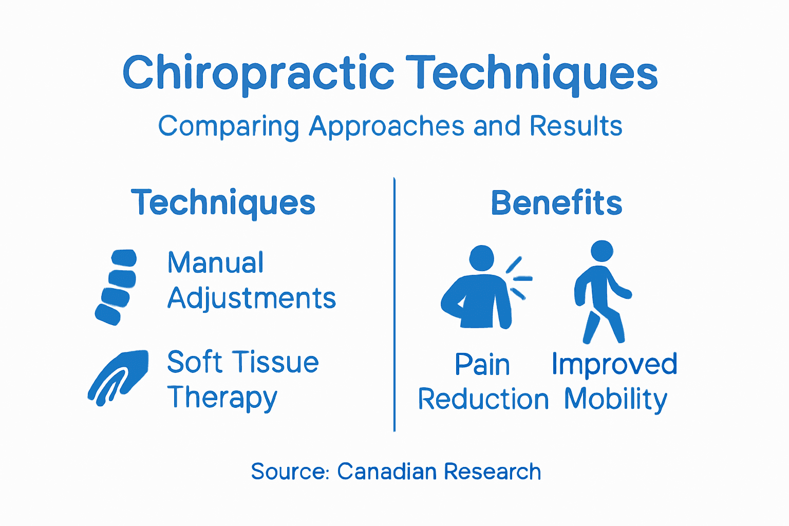 Infographic compares chiropractic methods and benefits