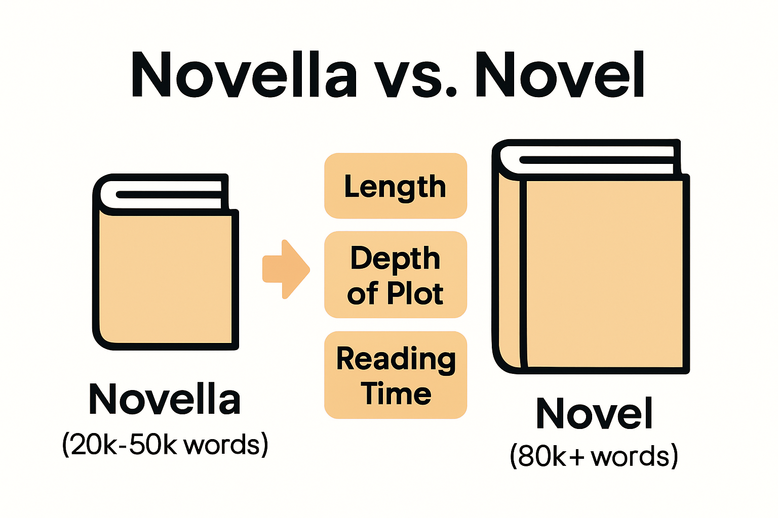 Infographic comparing novellas and novels
