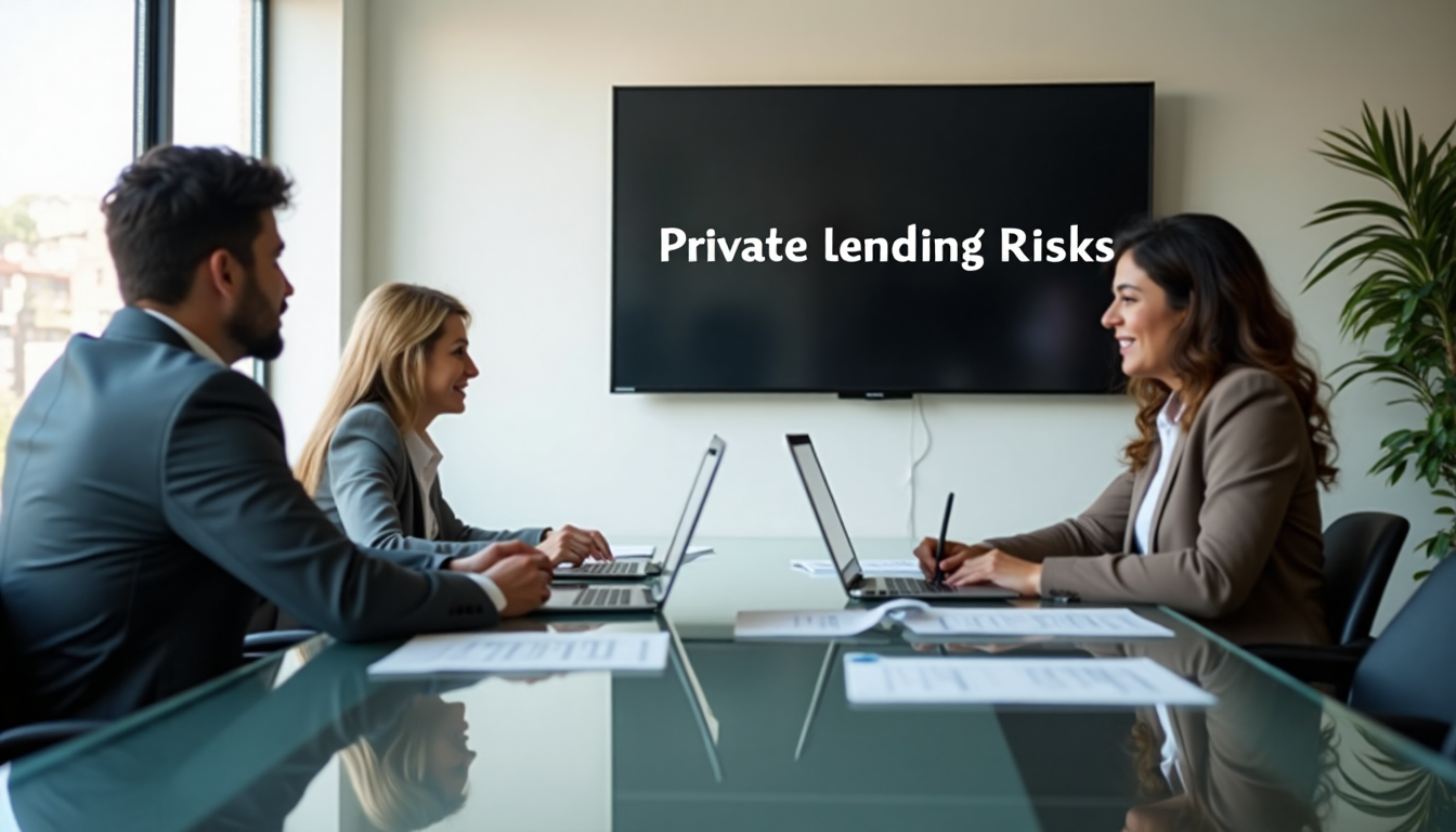 Business meeting reviewing lending risks agenda in Costa Rican office