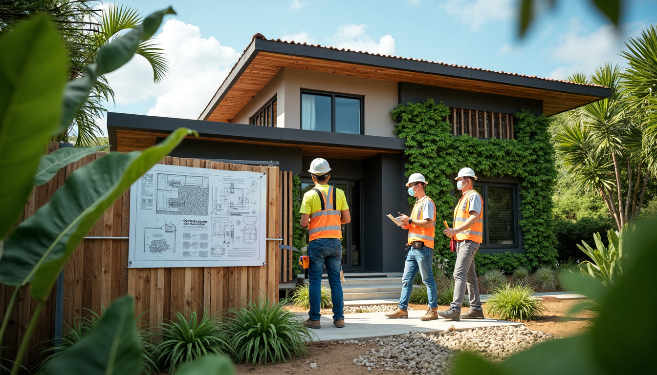 Costa Rican builders discuss sustainable house with 'Green Growth' on planning board