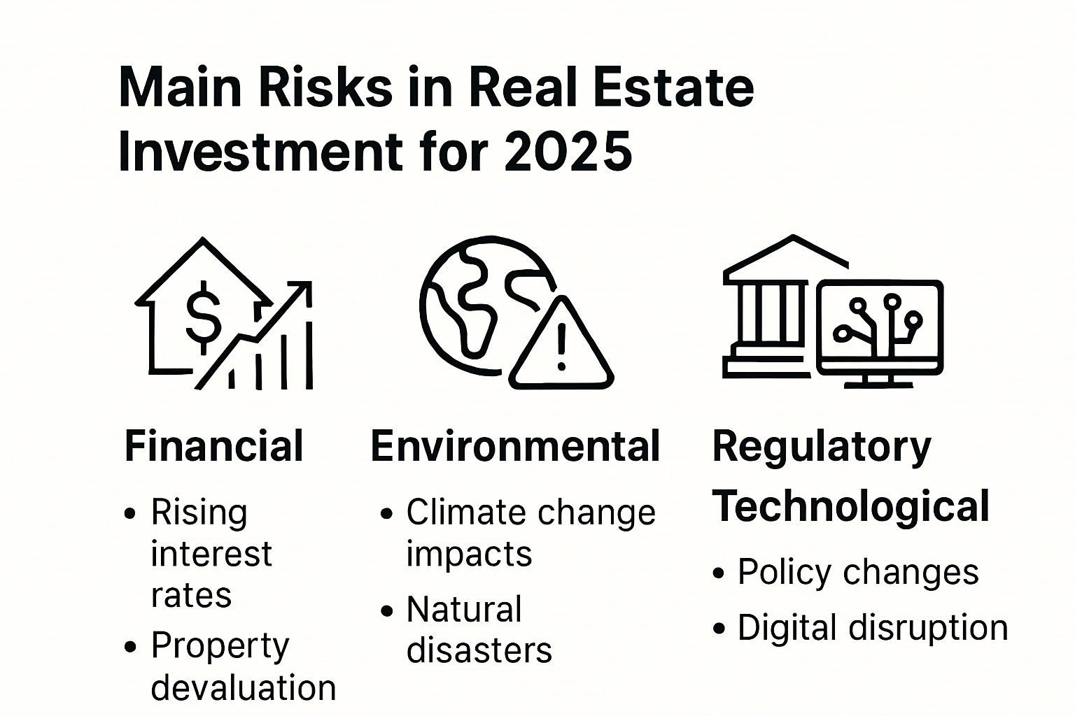Key risks in real estate investment for 2025 infographic