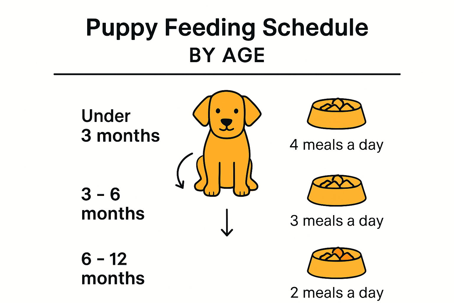 Puppy feeding schedule based on age infographic