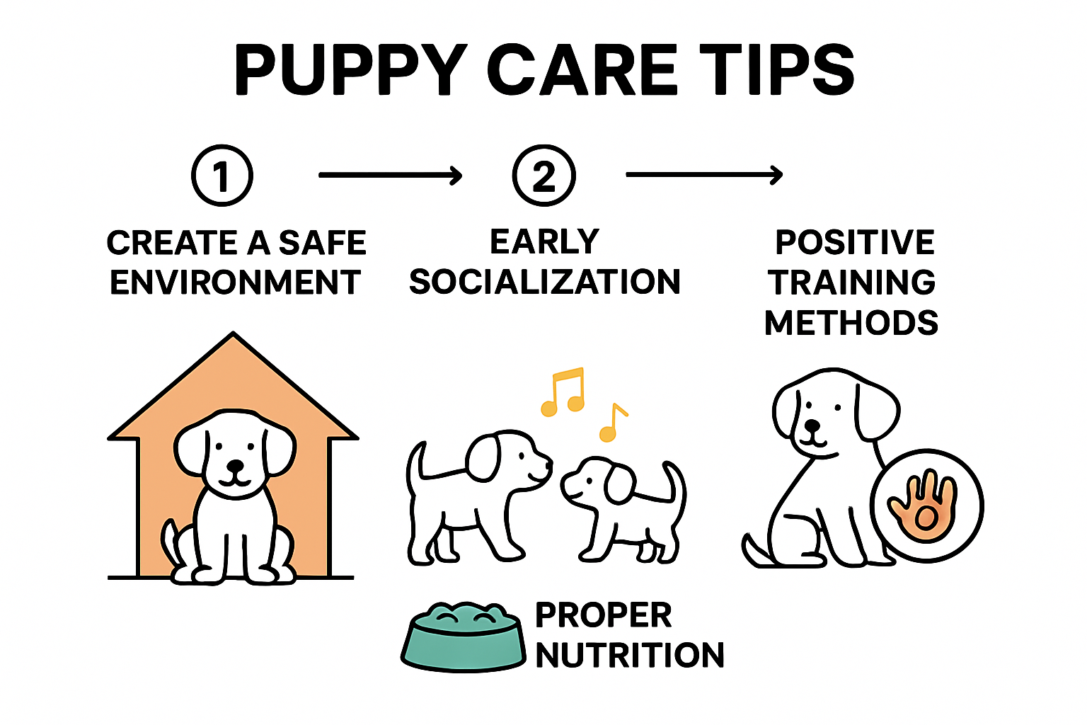 Infographic of essential puppy care tips