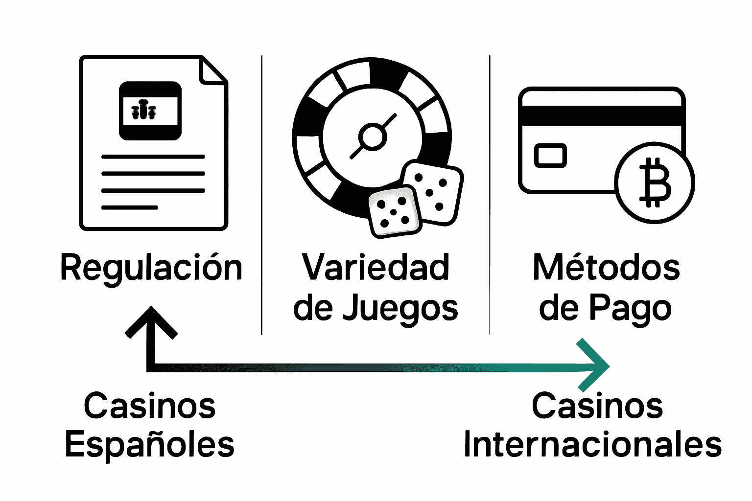 Comparación visual entre casinos españoles e internacionales