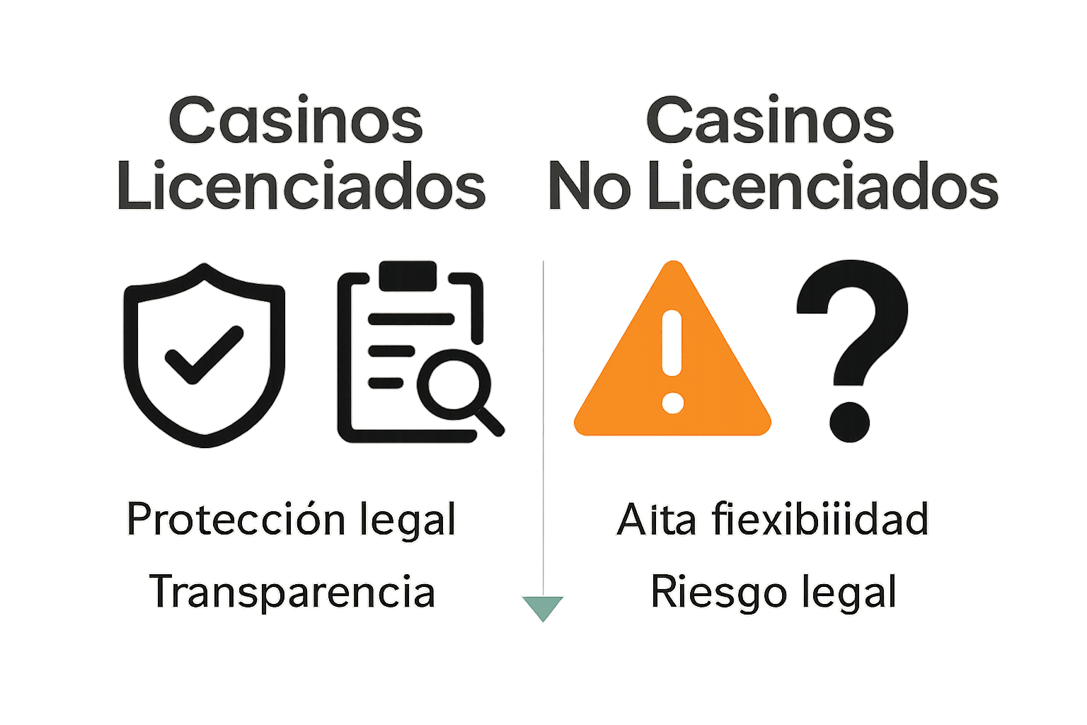 Comparación visual de casinos licenciados vs no licenciados