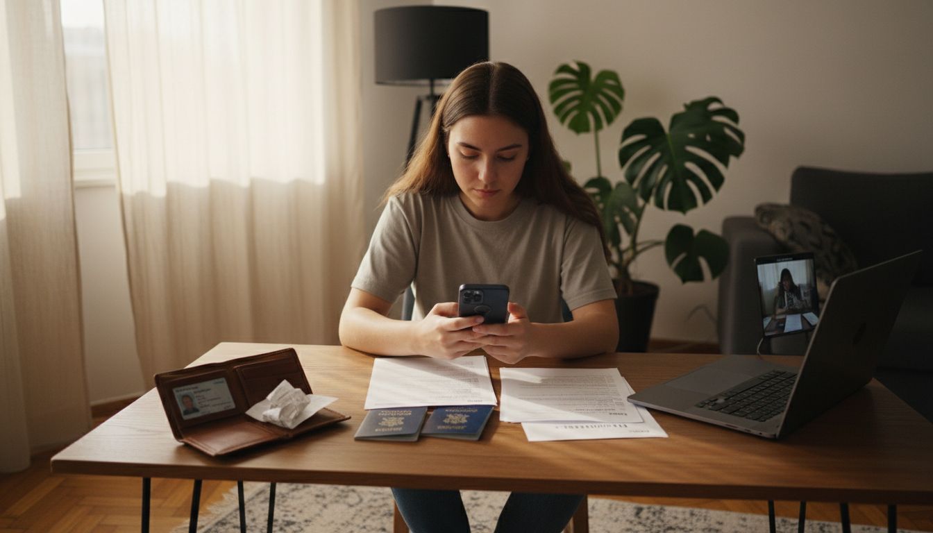 Mujer verificando identidad para casino online