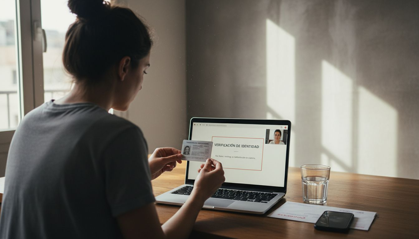 Jugador enviando su documento de identidad para la verificación en un casino online