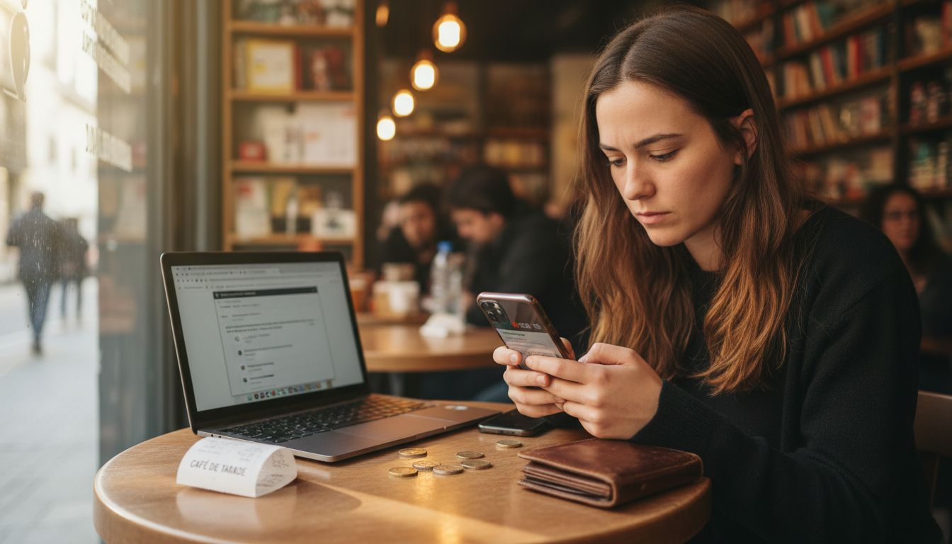 Mujer evaluando las distintas formas de pago disponibles en un casino