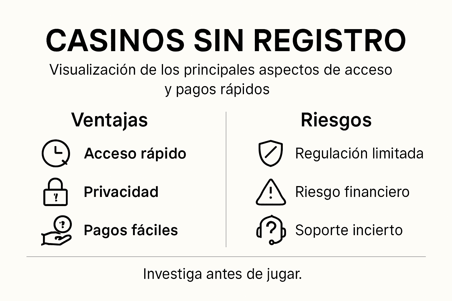 Infografía: cómo operan los casinos sin registro y qué riesgos implican