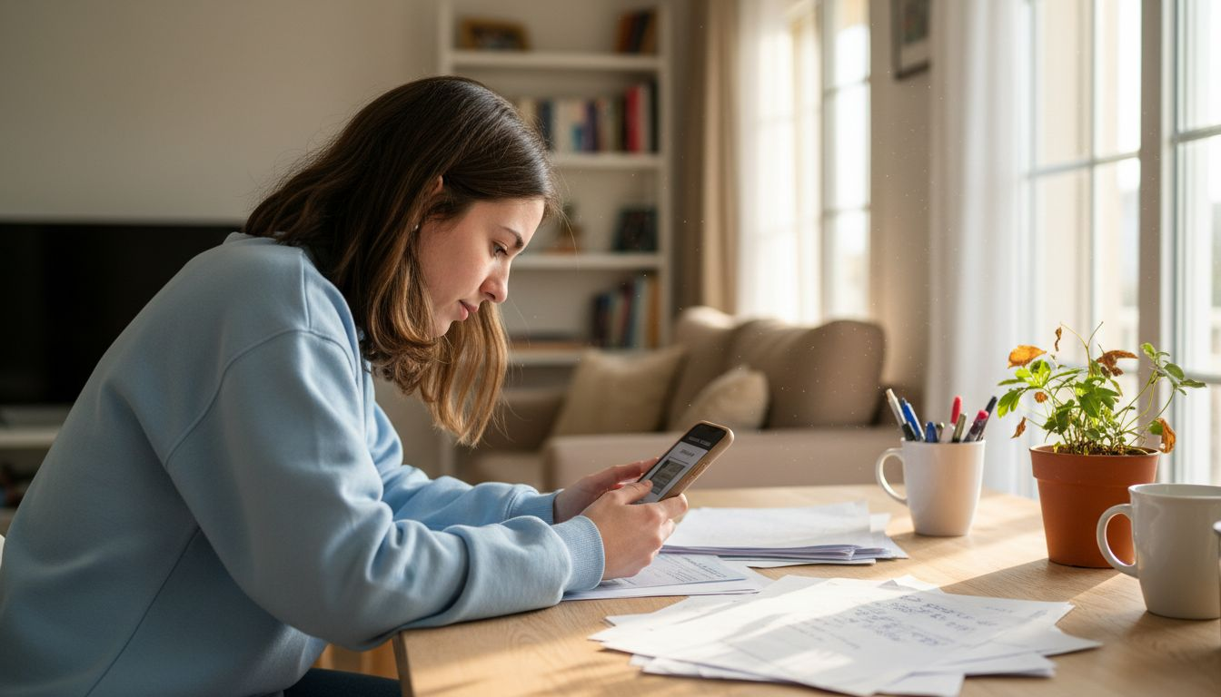 Una mujer digitaliza sus documentos para completar el proceso de registro en el casino.