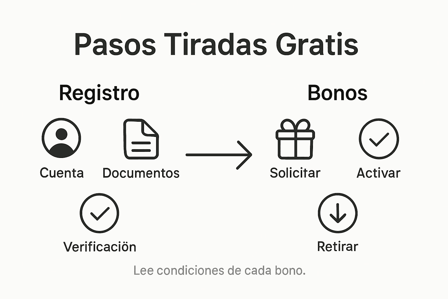 Guía visual con los pasos esenciales para conseguir tiradas gratis