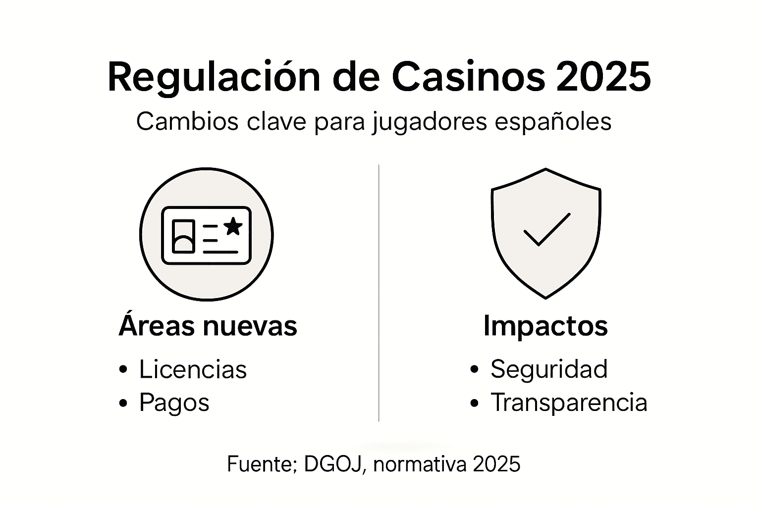 Resumen visual de las novedades legales que afectarán a los casinos en 2025