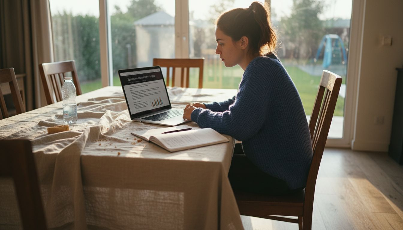 Una mujer revisa en su portátil información sobre licencias de casinos.