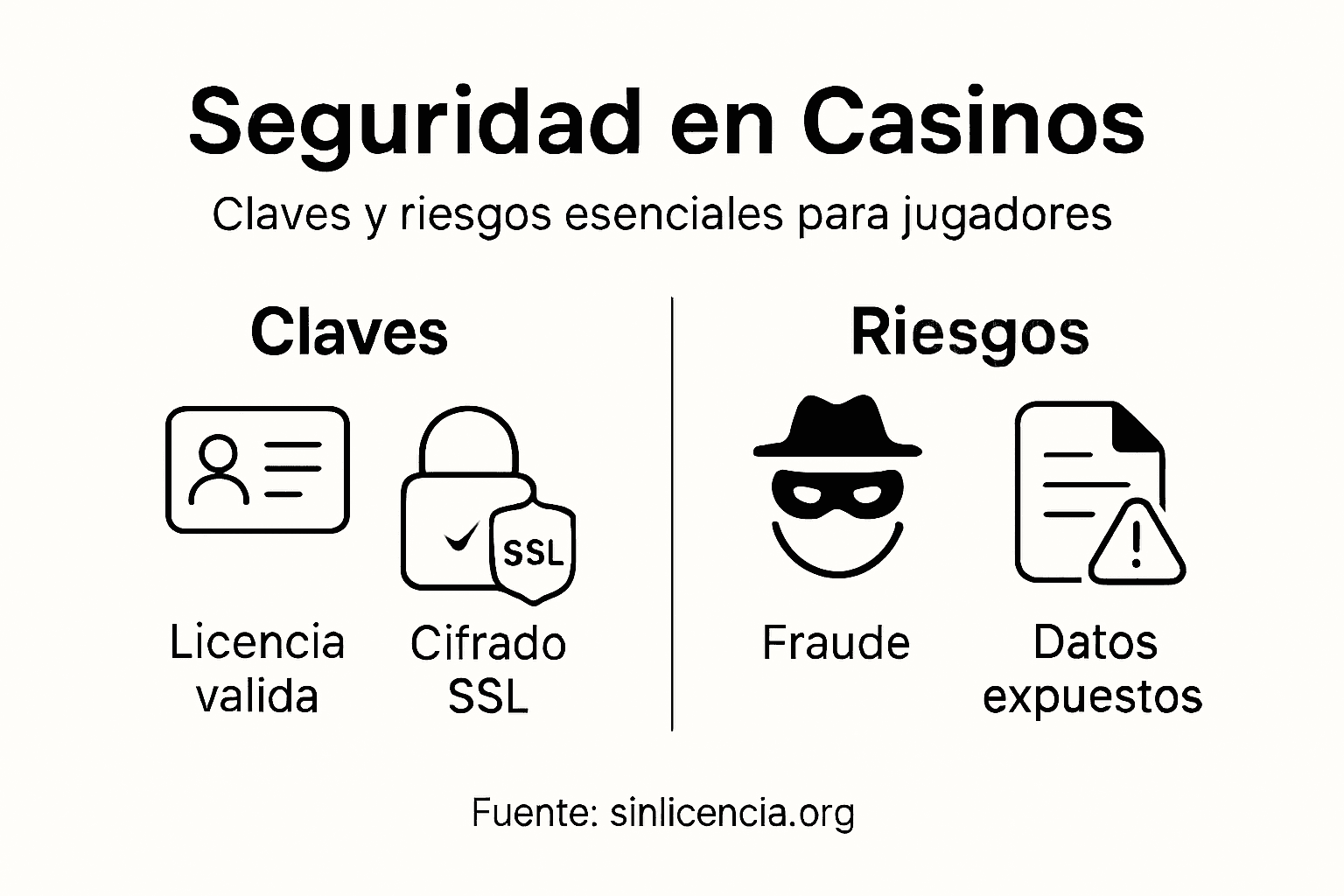 Guía visual sobre cómo protegerse y evitar riesgos al jugar en casinos