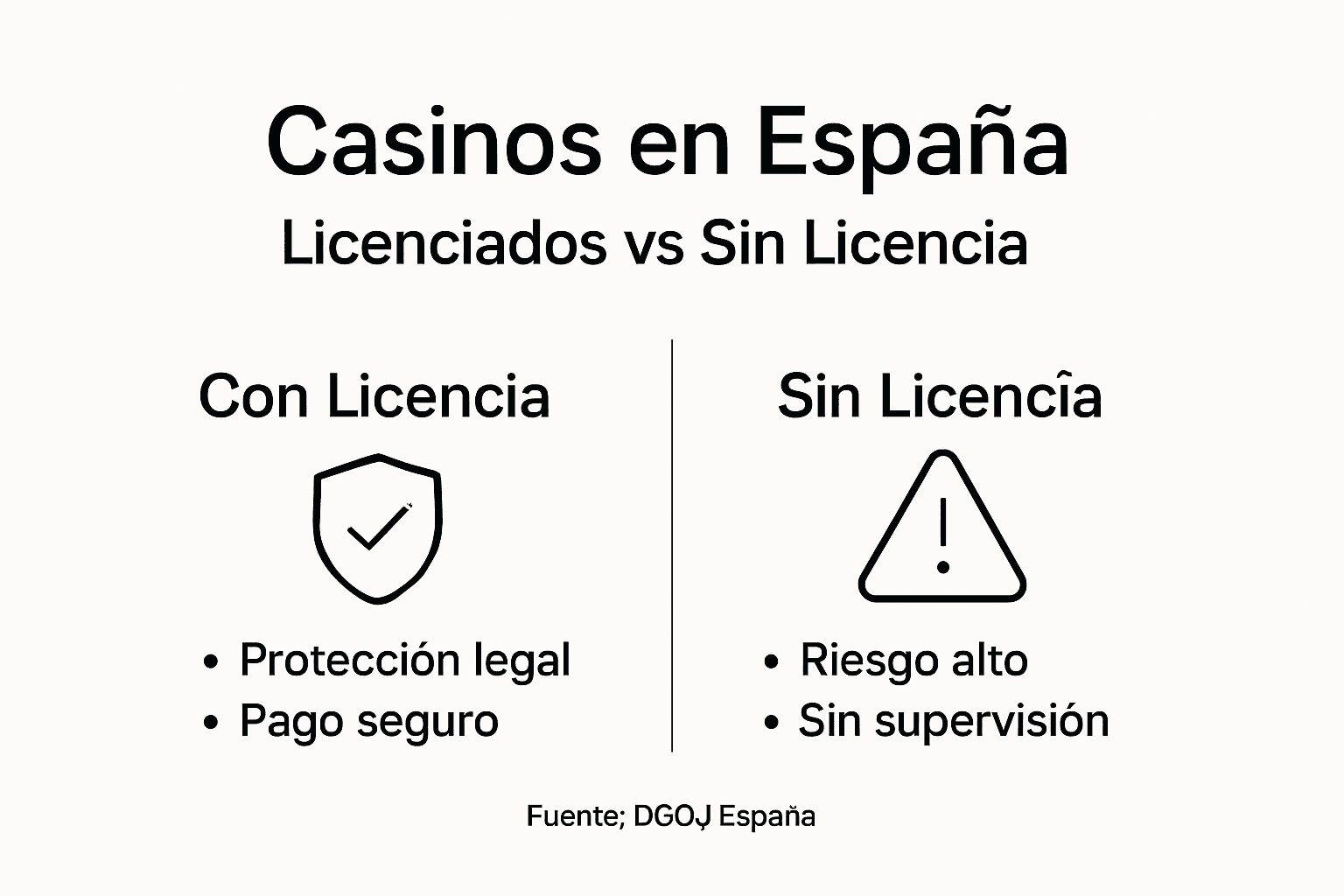 Resumen visual sobre la regulación de los casinos que operan sin licencia