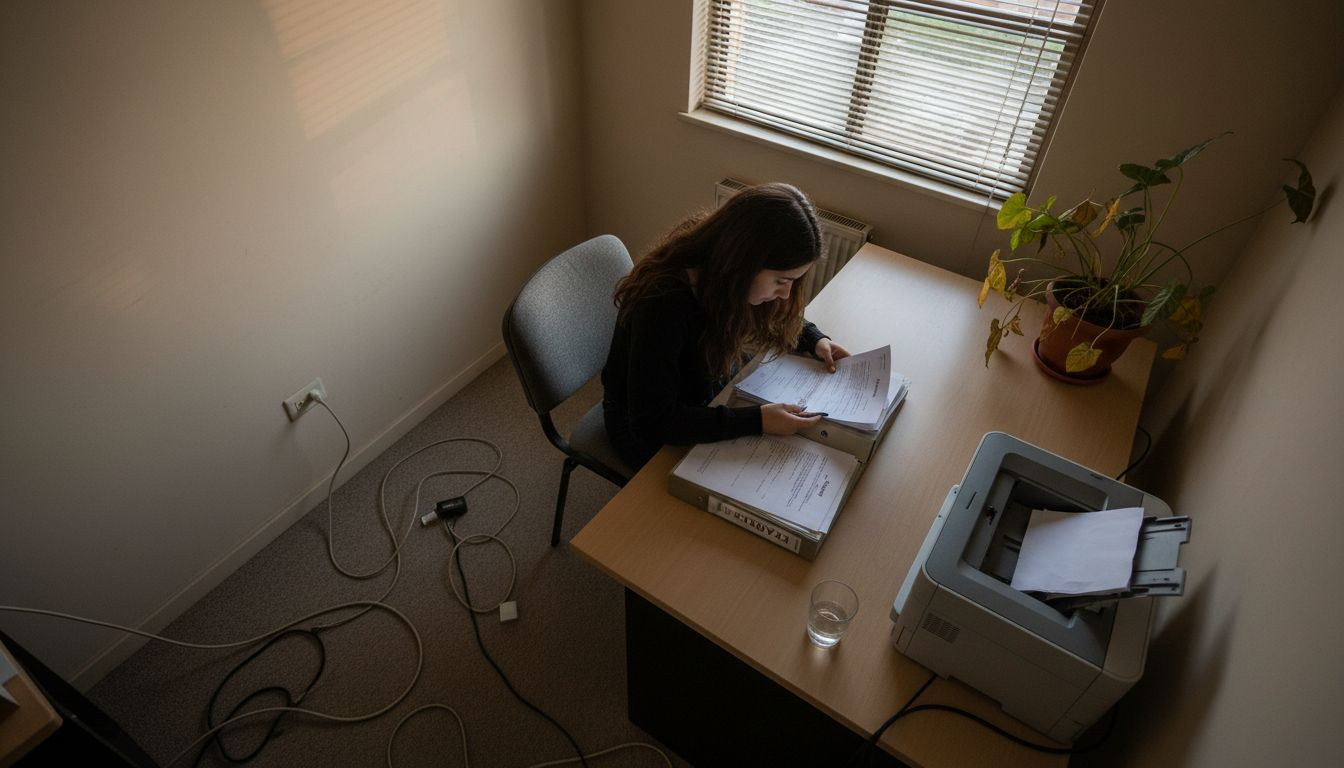 Revisión de la documentación legal del casino realizada en la oficina