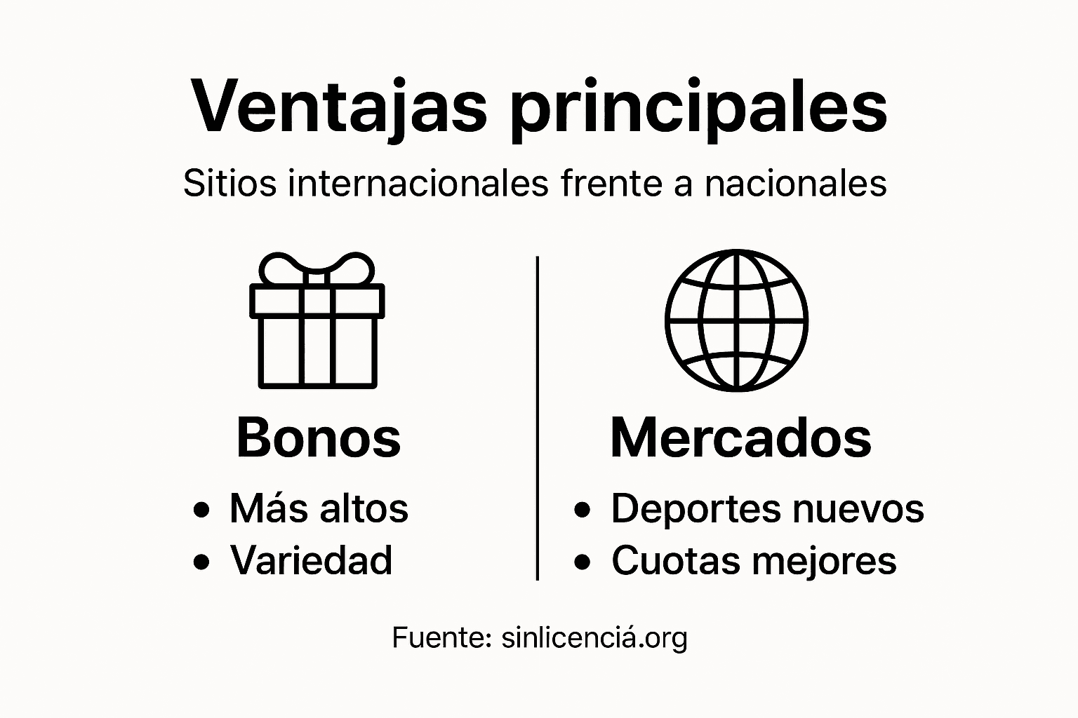 Infografía: beneficios de apostar en casas de apuestas internacionales