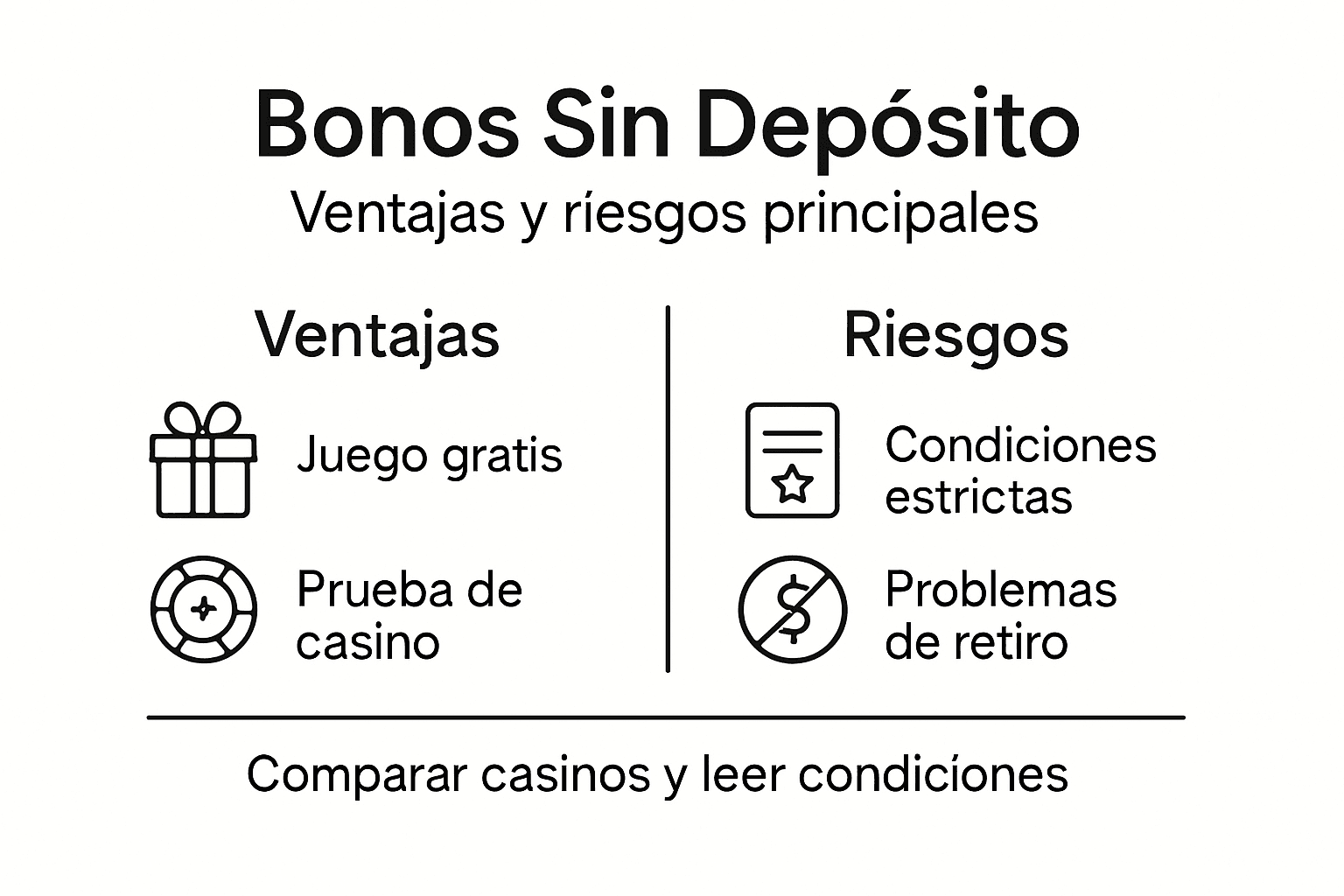 Infografía: pros y contras de los bonos de casino