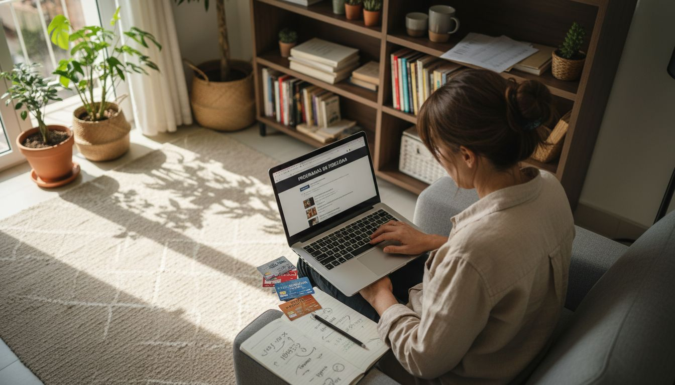 Una mujer analiza las promociones y programas de fidelidad de su casino favorito