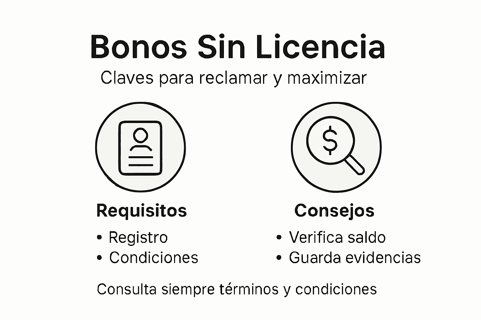 Guía visual con requisitos y recomendaciones para aprovechar bonos