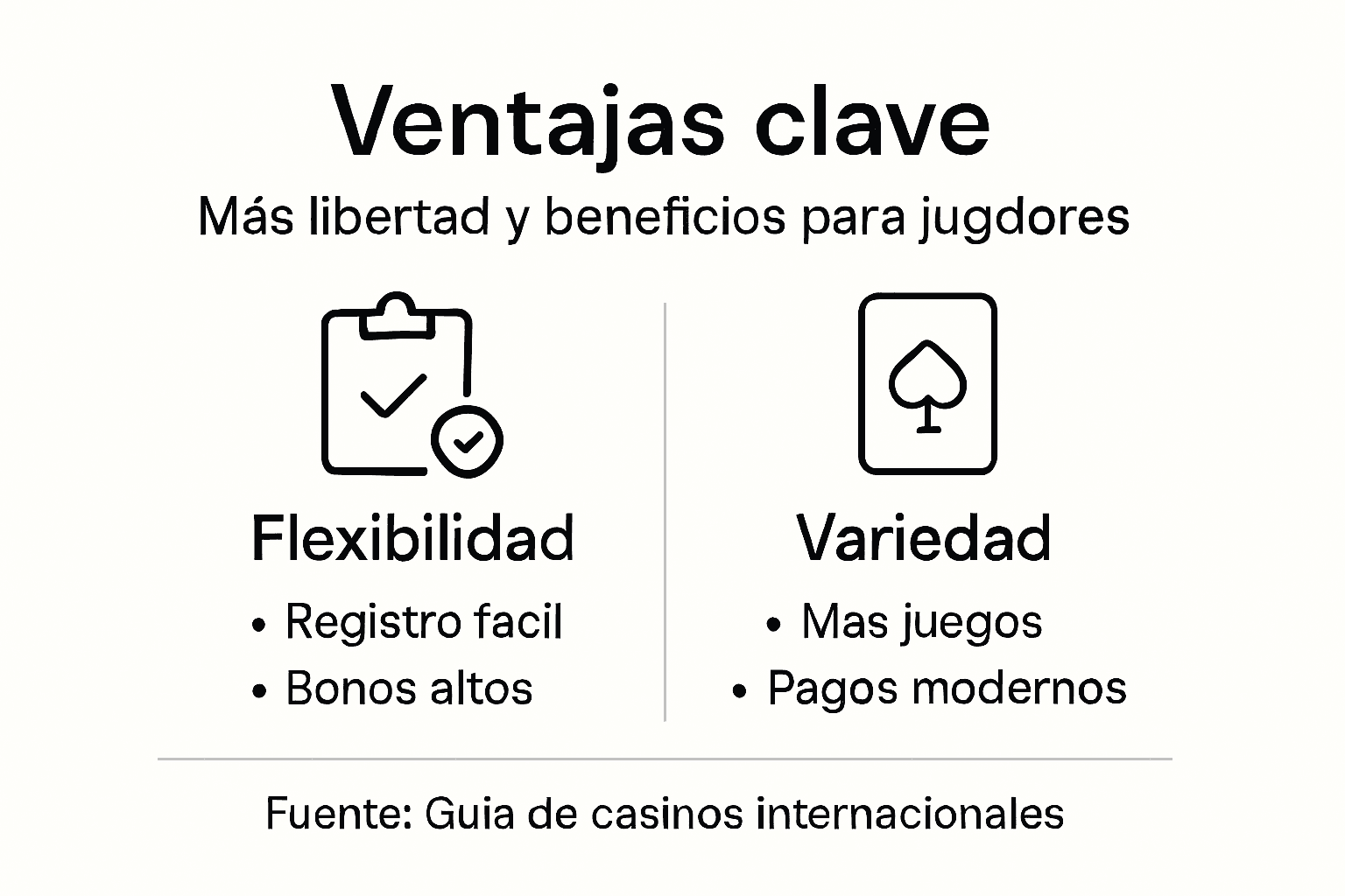 Infografía sobre los beneficios de jugar en casinos sin regulación