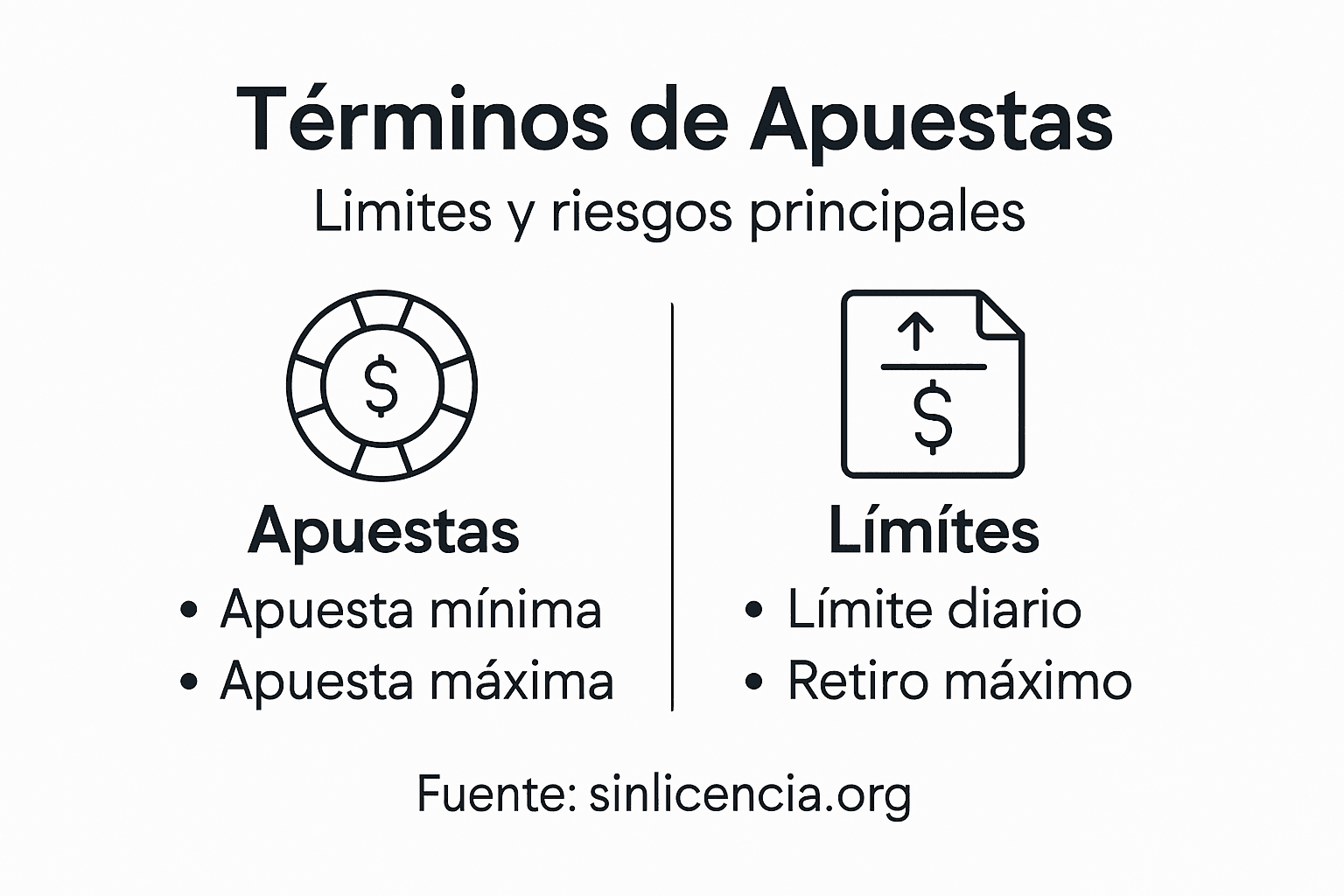 Guía visual sobre los límites de apuestas en los casinos