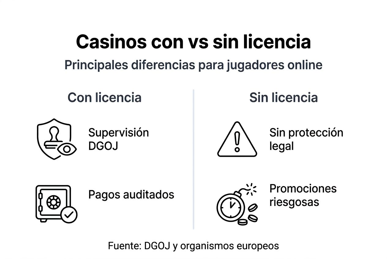 Infografía: ¿Qué distingue a los casinos legales de los que operan sin licencia?