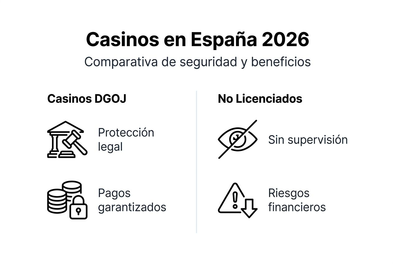 Infografía: diferencias clave entre casinos con licencia y casinos sin regulación
