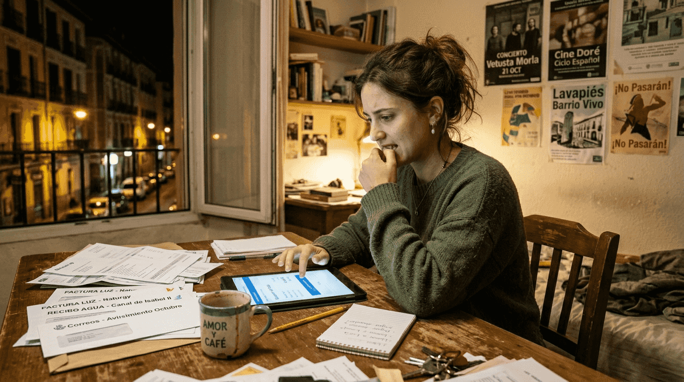 Mujer preocupada ante los riesgos de seguridad en internet