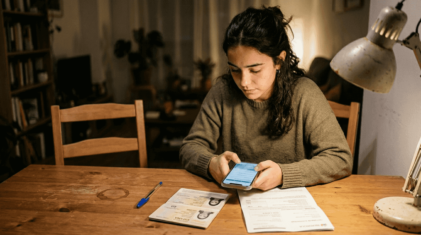 Un joven se encuentra realizando el proceso de inscripción en un casino internacional.