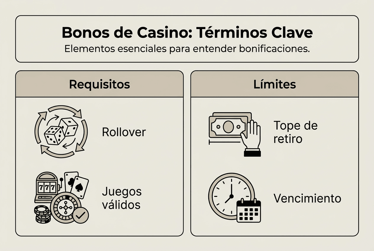 Guía visual de los conceptos esenciales sobre bonos de casino