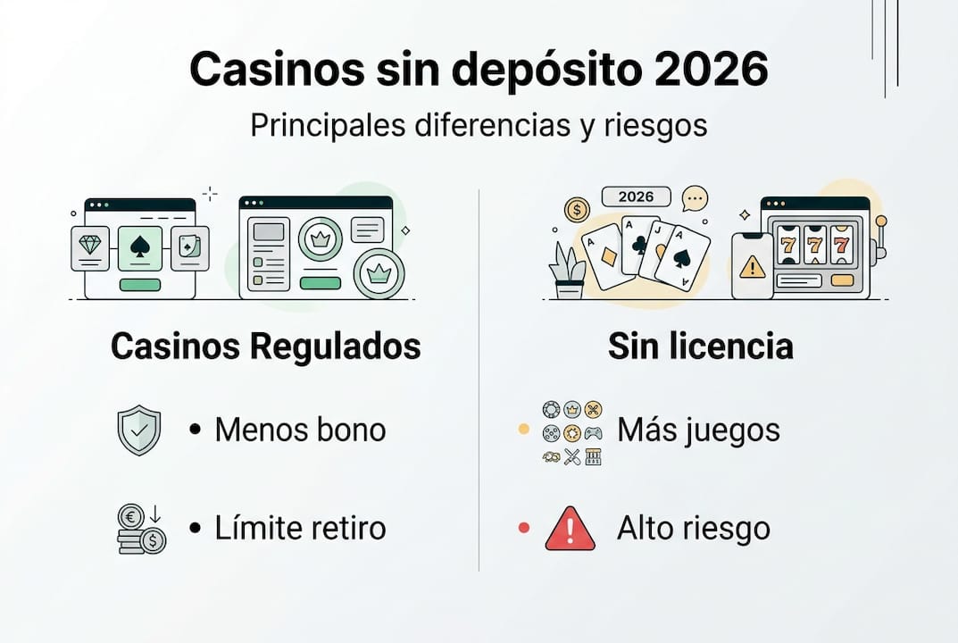 Comparativa visual de los distintos tipos de casinos