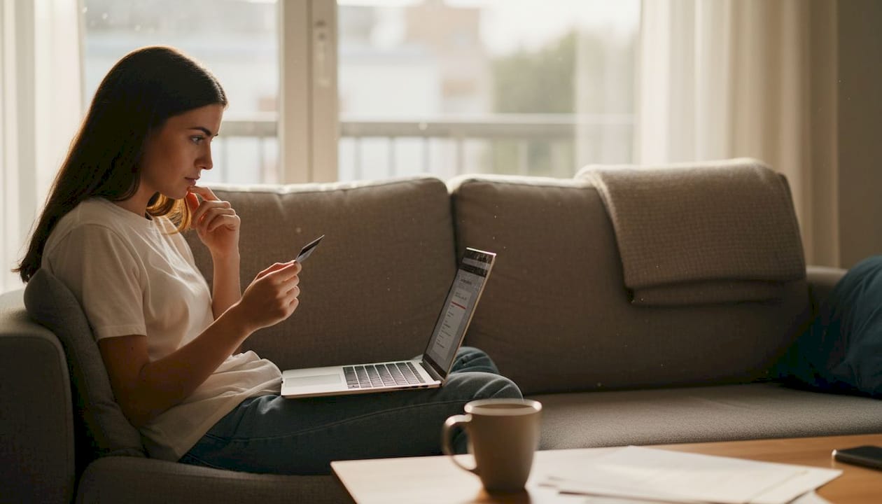 Mujer inquieta por los posibles peligros de apostar en el casino