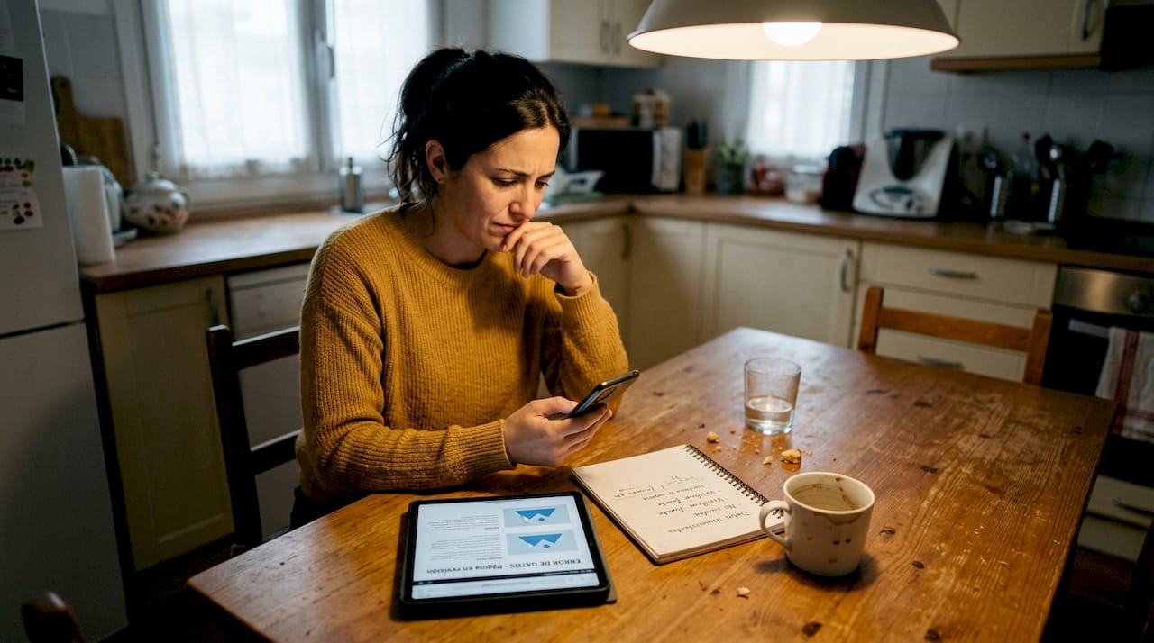 Una mujer se da cuenta de posibles riesgos al jugar en un casino online