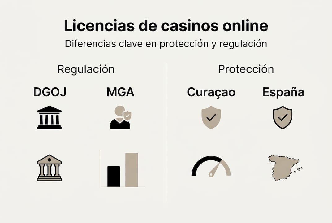 Guía visual sobre las licencias de los casinos online