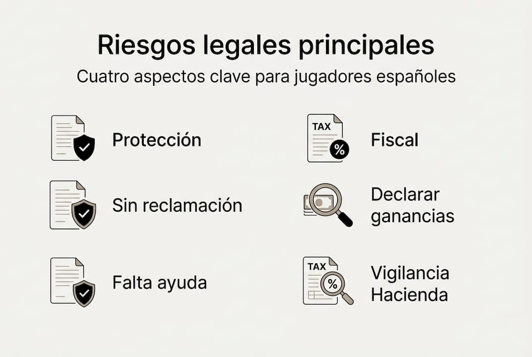 Infografía sobre los riesgos legales de jugar en casinos extranjeros