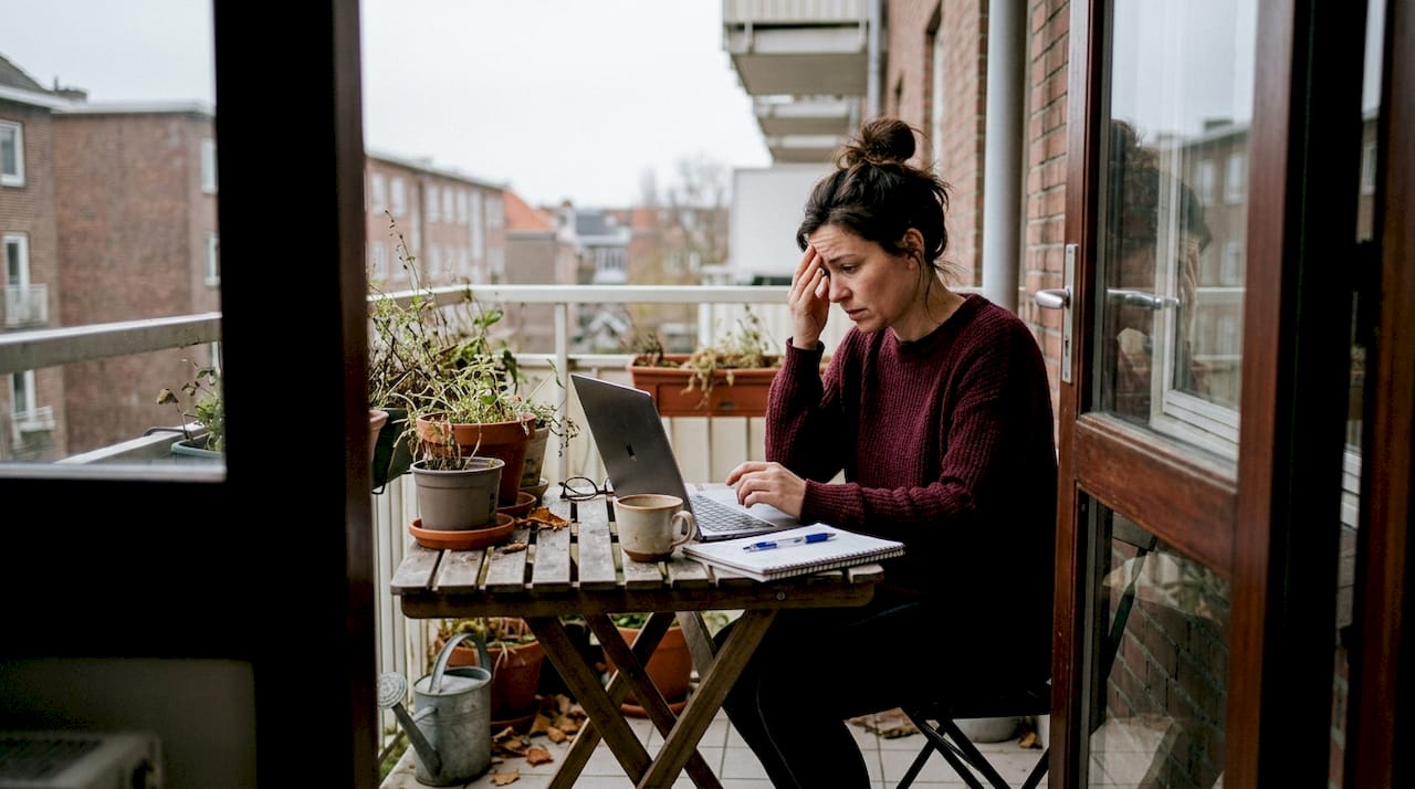 Mujer molesta por inconvenientes en una plataforma de juegos online