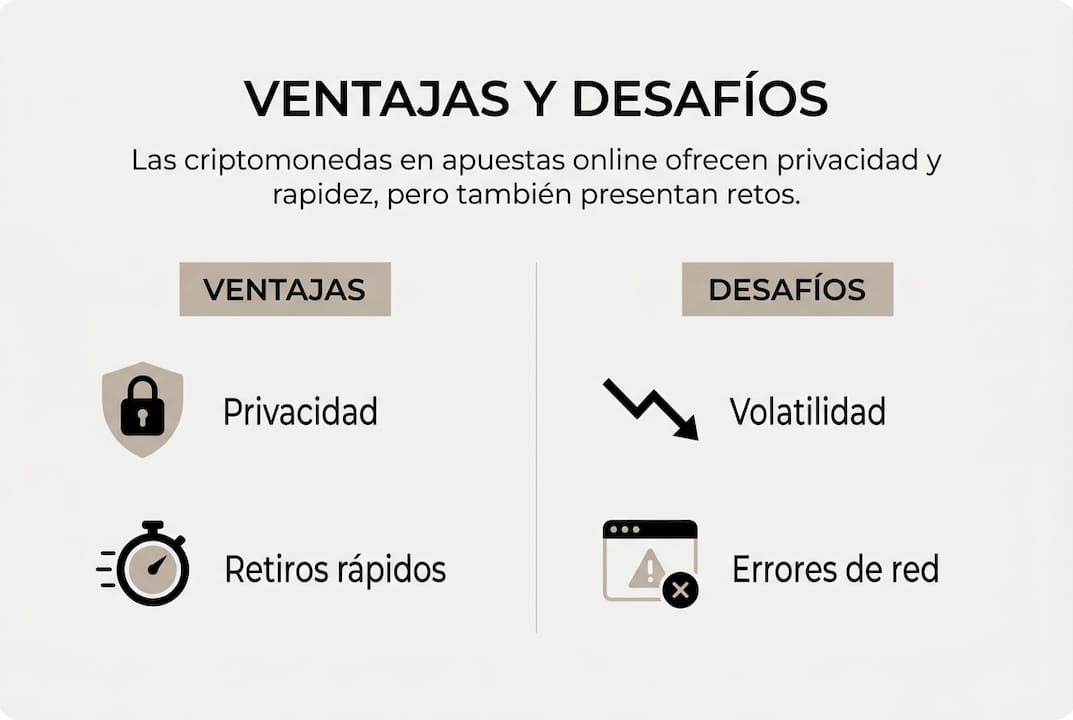 Infografía: pros y contras de apostar con criptomonedas